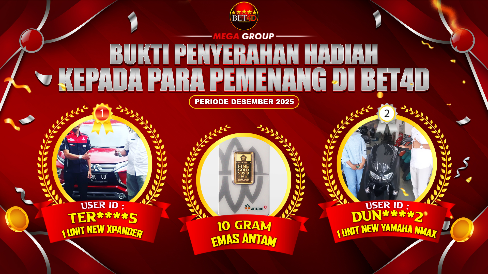 Selamat Kepada Member Setia BET4D Sudah Memenangkan Satu Unit Mobil Pajero Sport