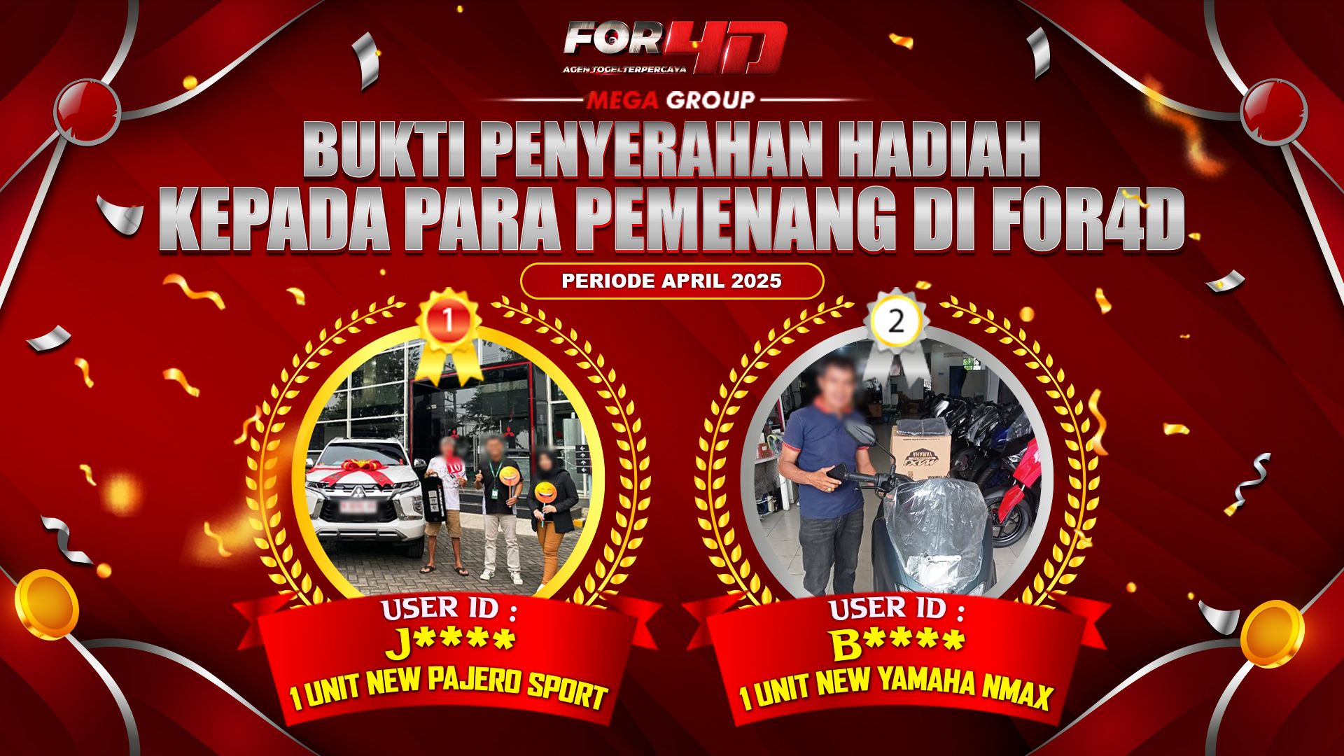 Selamat Kepada Member Setia FOR4D Sudah Memenangkan Satu Unit Mobil Pajero Sport