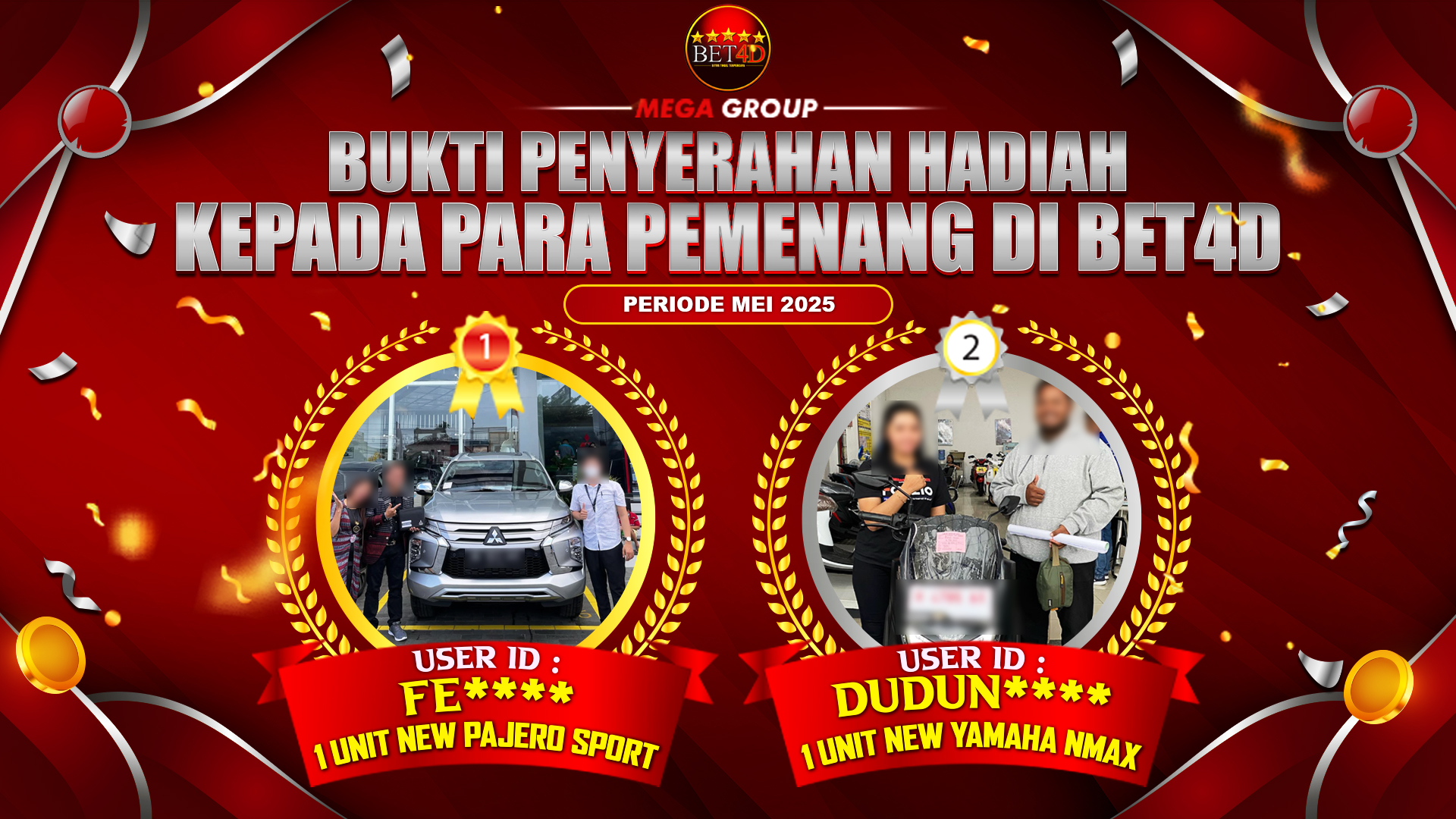 Selamat Kepada Member Setia BET4D Sudah Memenangkan Satu Unit Mobil Pajero Sport